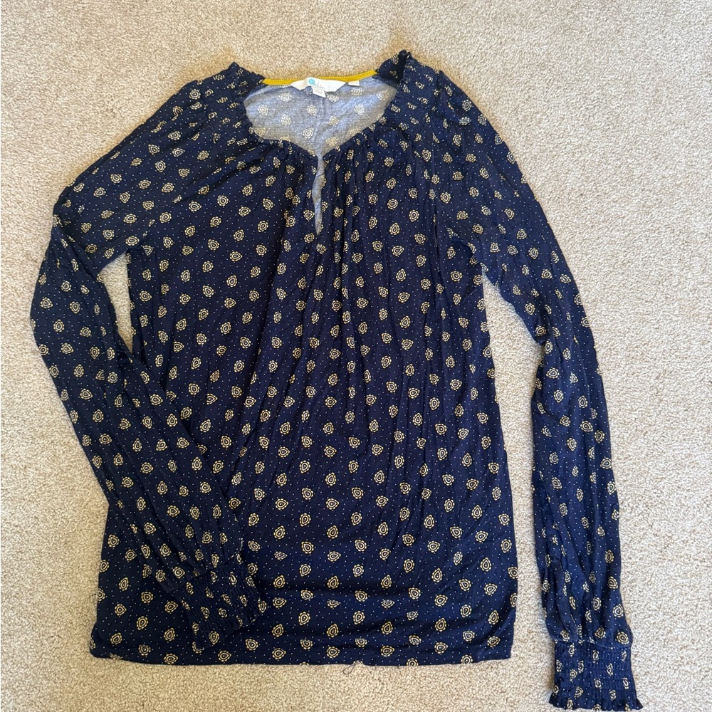 Boden Blue Long Sleeve Blouse